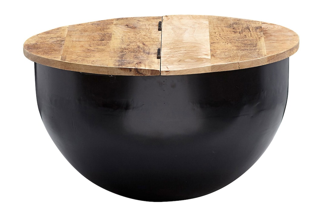 Couchtisch 60 x 60 cm Schwarz/Mango massiv
