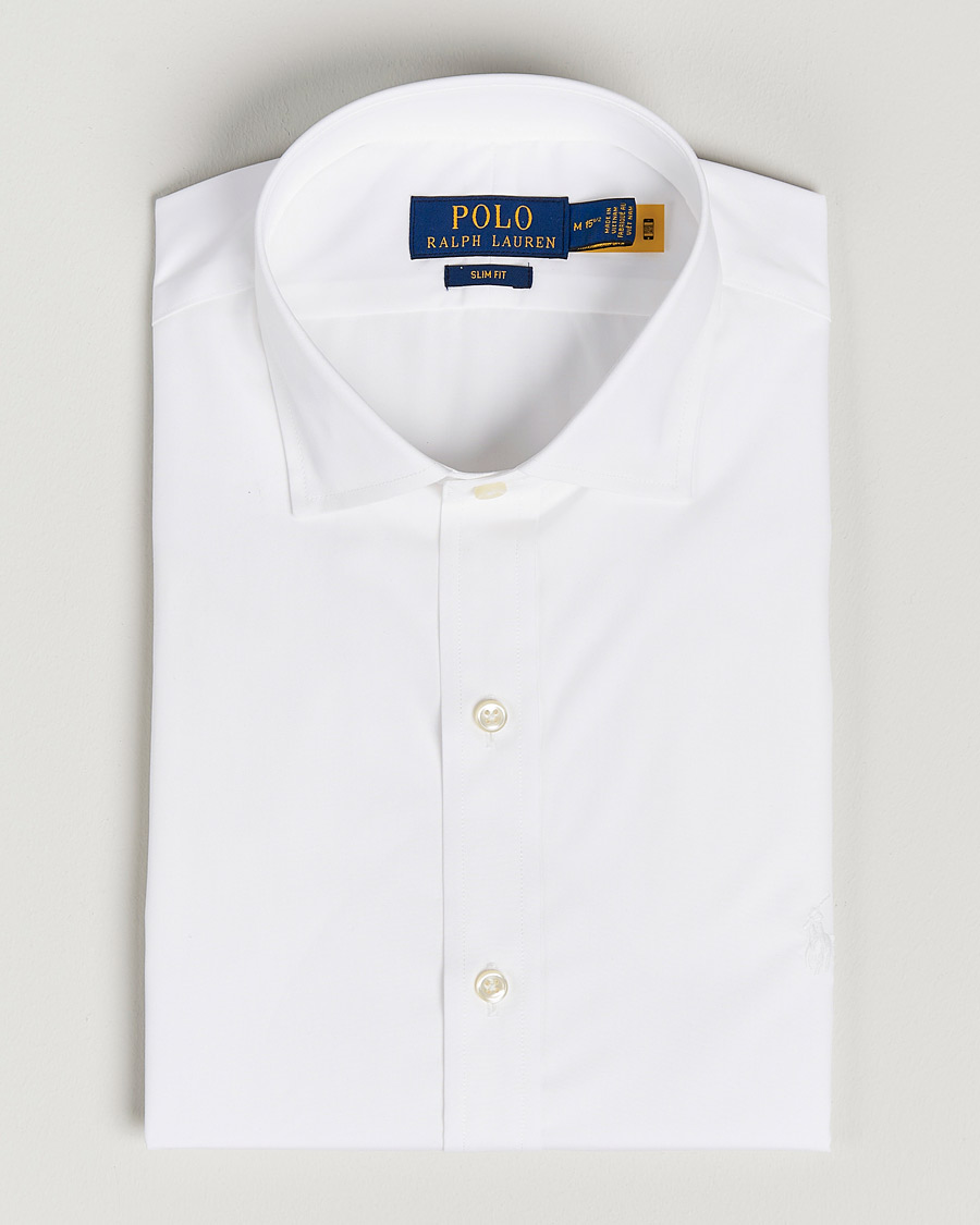 Polo Ralph Lauren Slim Fit Poplin Cut Away Dress Shirt White