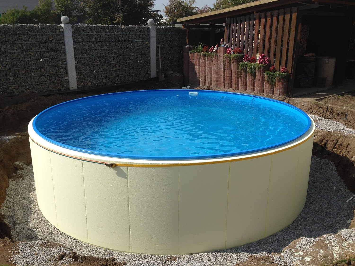 conZero Komplett Set für Rundpool 450 x 150 cm Verschalung Bodenplatten Rundschalung, Perimeter Hartschaumplatten, Vinylplatten Pool Schwimmbecken Isolation, Poolbau ohne Beton
