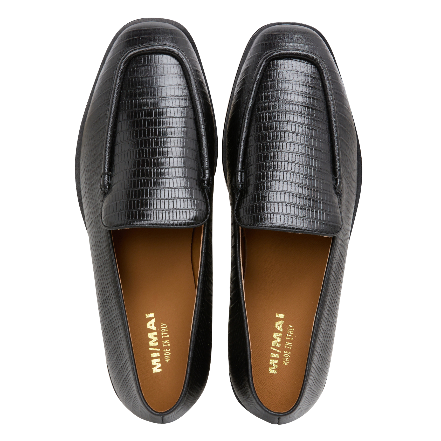AALTO - Mocassins en cuir croco | Noir