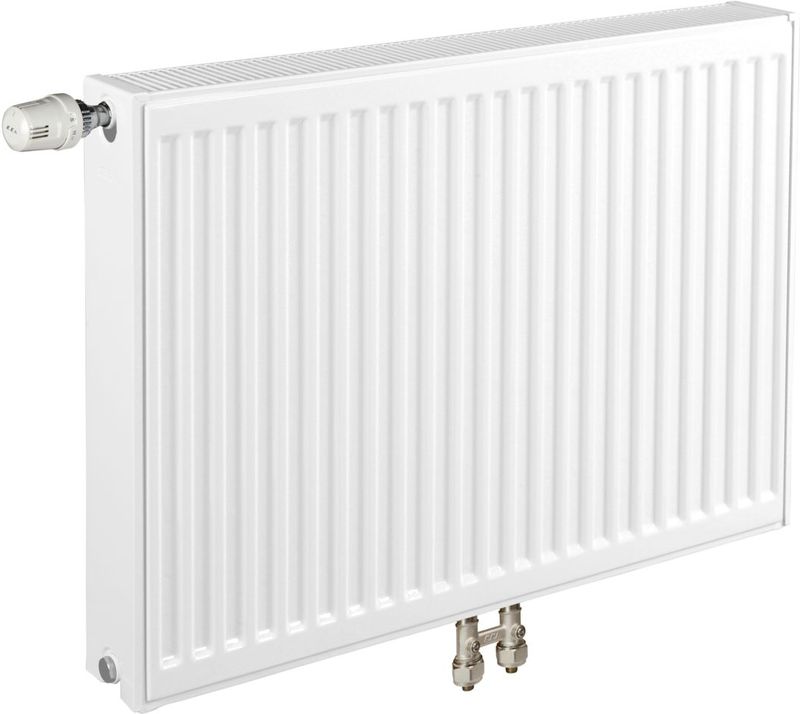 ECA - Paneelradiator Compact 8 - Wit - 60x60 cm - 1314 Watt - 8 Geribbelde Voorzijde