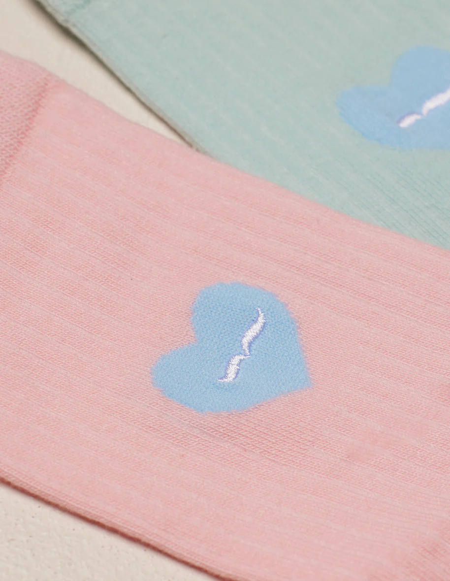 Pack de 3 Chaussettes - Fantaisie coeur rose citron ciel