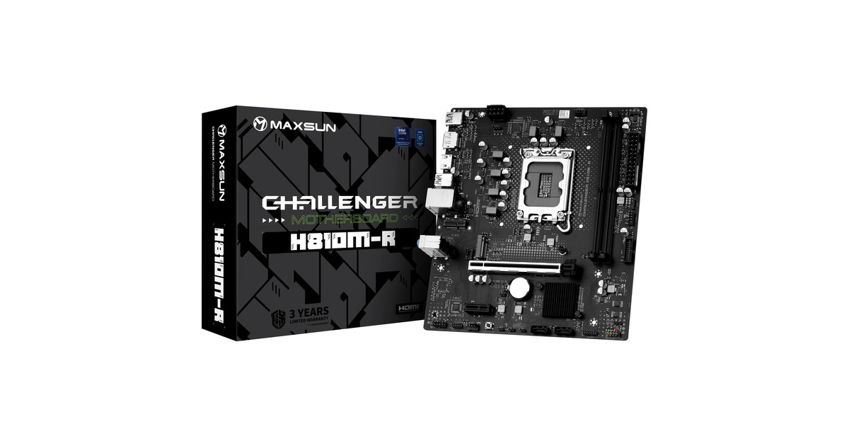 MAXSUNMS-Challenger H810M-R socket 1851 moederbord  (Zwart, Gb-LAN, Sound, µATX)