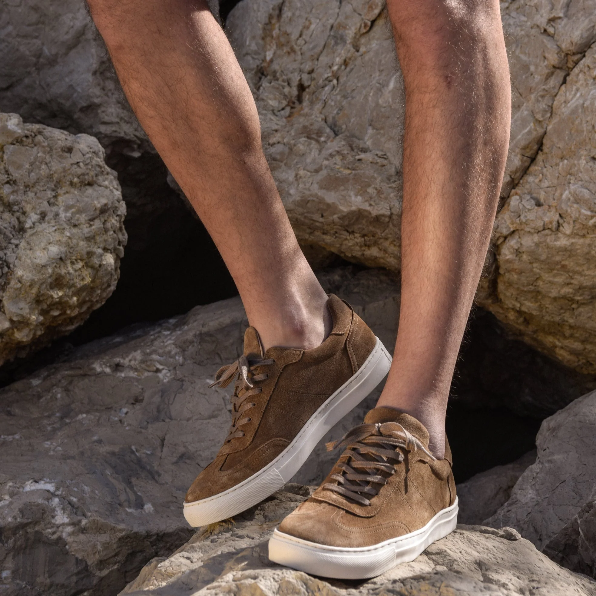 Kean-Sneakers / Basket en velours camel