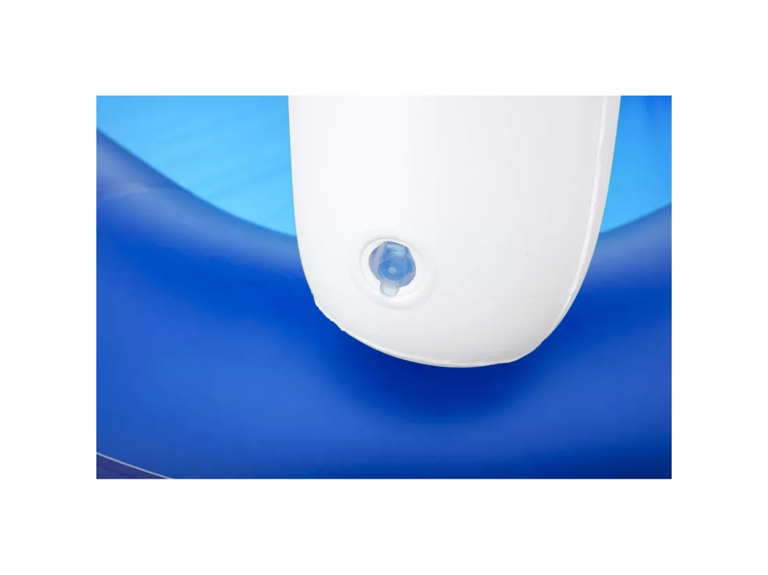 Piscine Gonflable pour Enfants Bestway 213x155x132 cm Bateau Bleu avec Auvent et Gouvernail Sonnette Plus de 3 ans