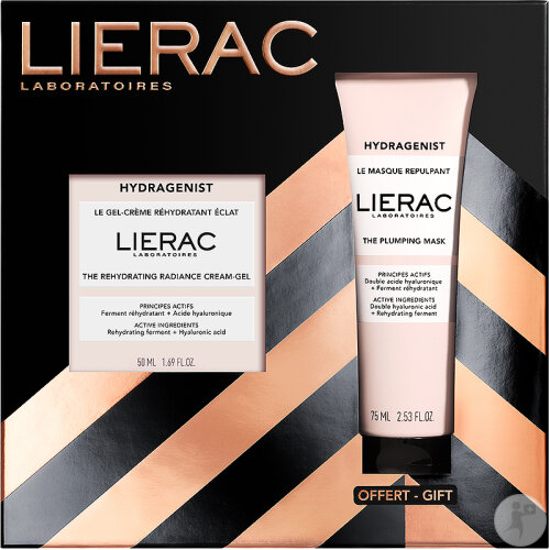 Lierac Hydragenist Coffret Noël Gel-Crème Réhydratant Éclat 50ml+ Masque Repulpant 75ml