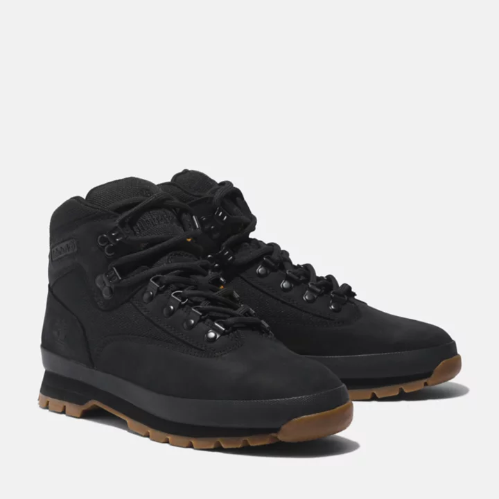 Bota Euro Hiker Masculina em Preto Monocromático