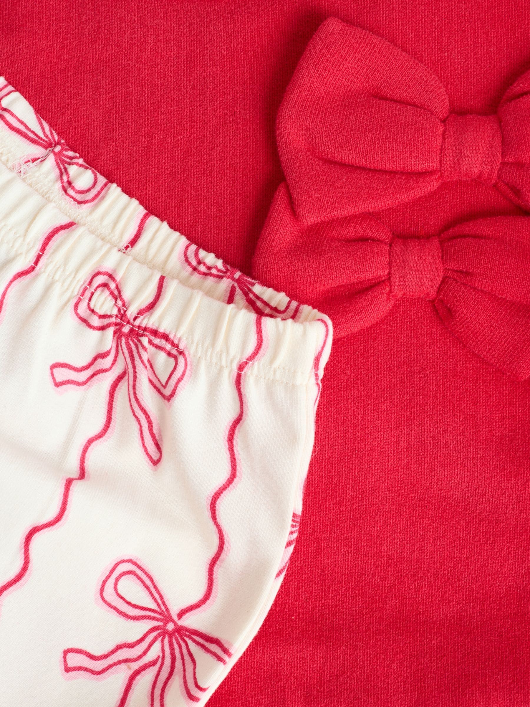 Rood/crèmekleurig - Baby Strik Sweater en Leggings Set 2 Pieces (0mnd-2jr)