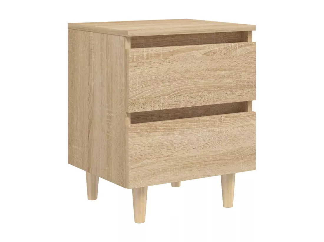 Prolenta Premium - Tables de chevet pieds en pin 2 pcs chêne sonoma 40x35x50 cm