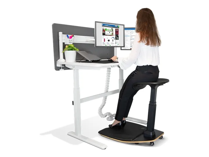 DELTACO Office Premium - Læretaburet - ergonomisk - kurvet kant - polyurethanskum - sort
