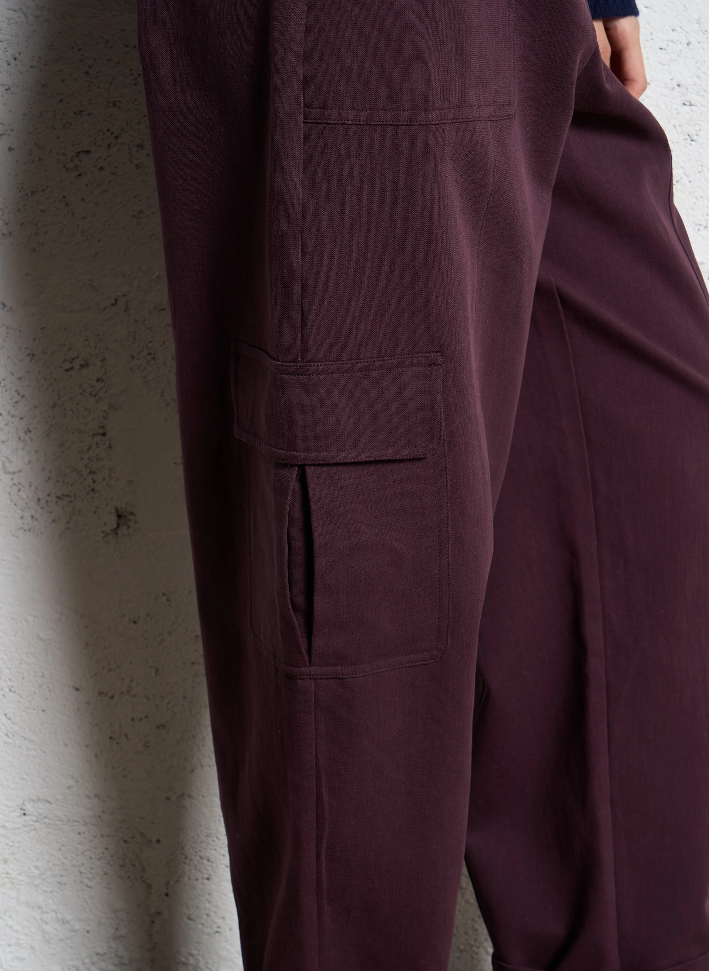 RICHY - Pantalon cargo en coton mélangé | Rouge