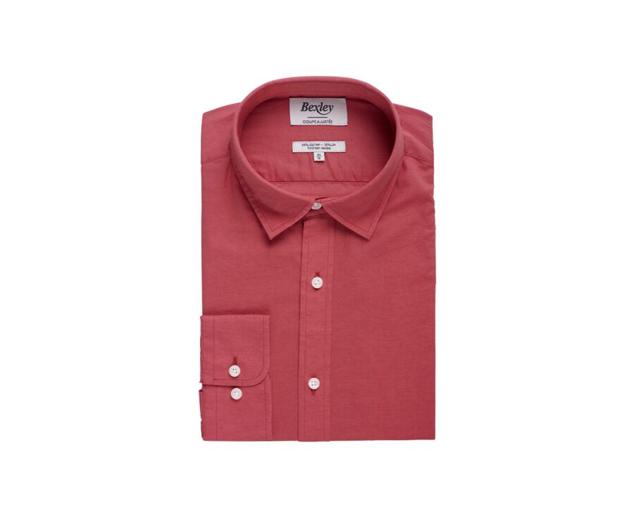 Chemise coton lin rouge vintage - SILBERT