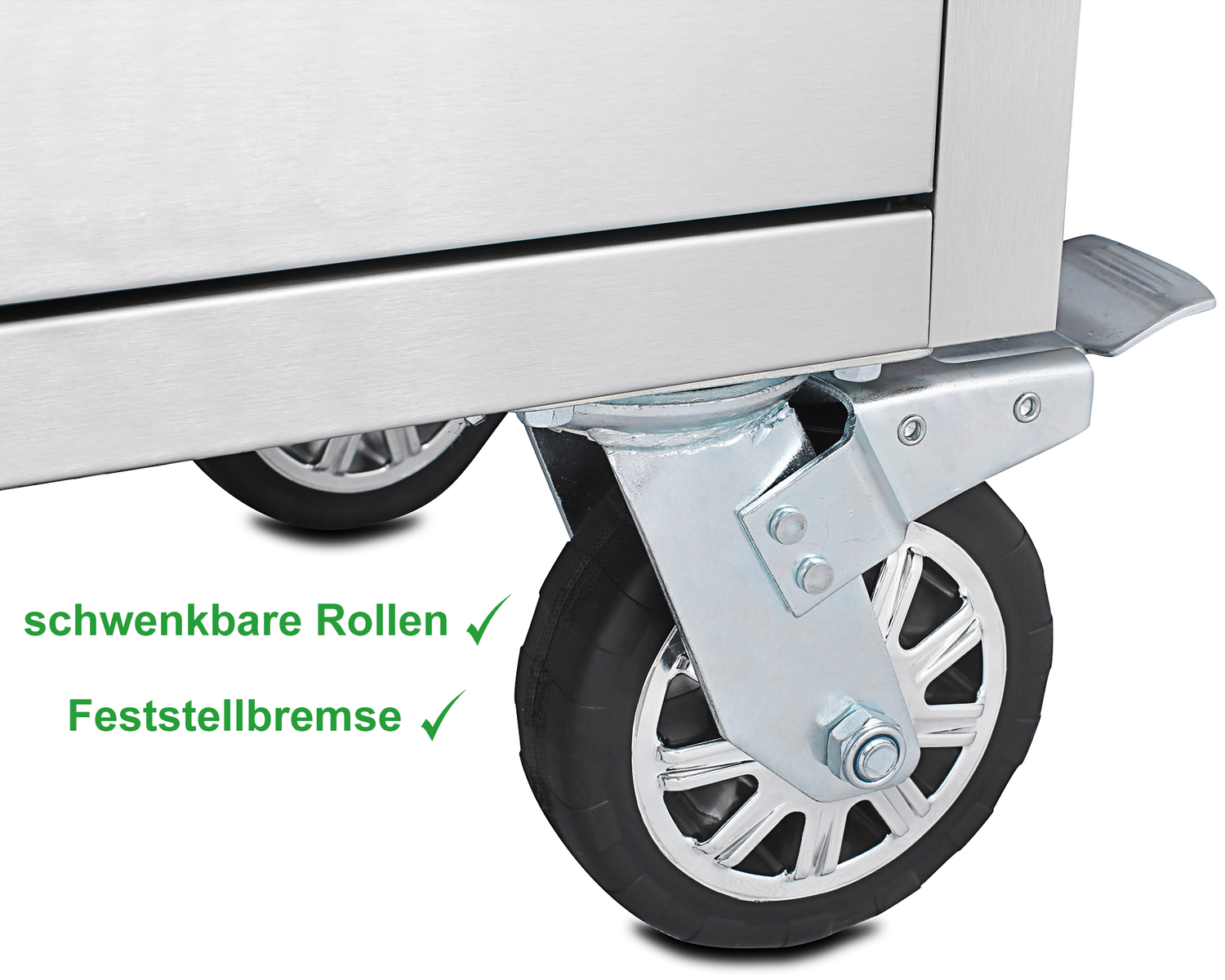 Ondis24 werkplaatswagen roestvrij staal 130 cm met 4 laden