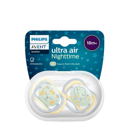 Philips Avent Ultra Air Night Chupeta Leão e Nuvens 18m  Duo