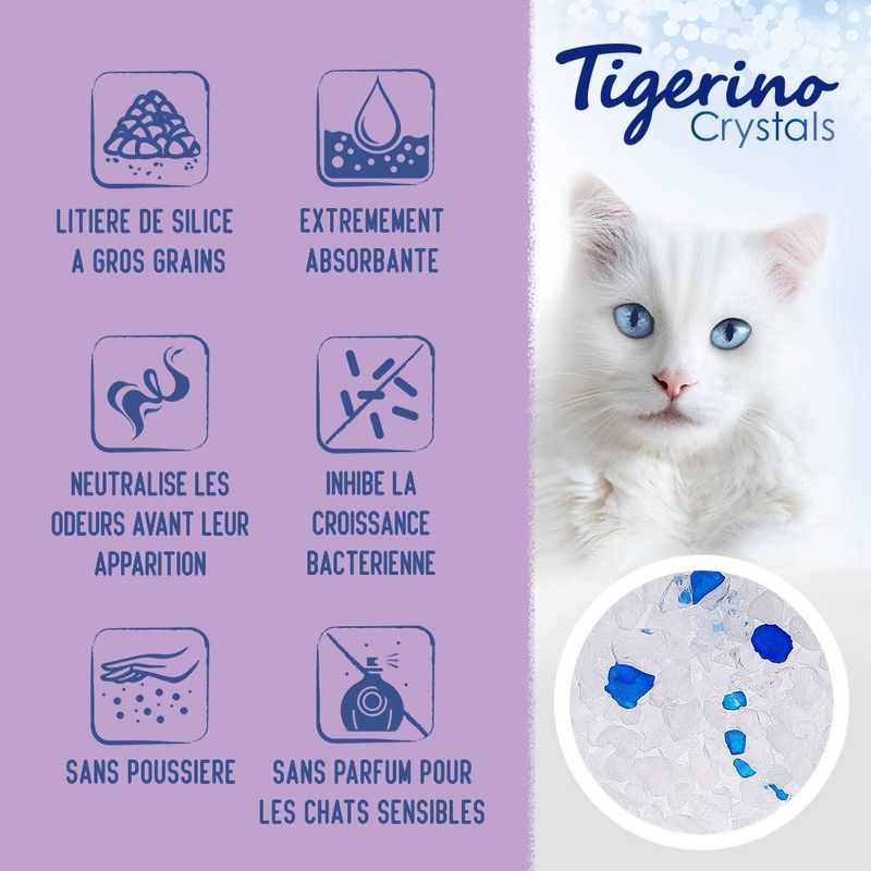 Litière Tigerino Crystals XXL à prix discount sur bitiba.fr