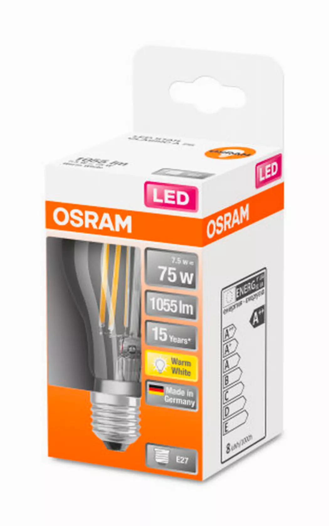 LED Birne E27/7,5 Watt/Energie D