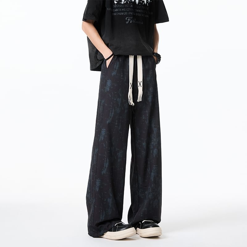 Priam - Tie Dye broek met trekkoord in de taille en rechte pijpen