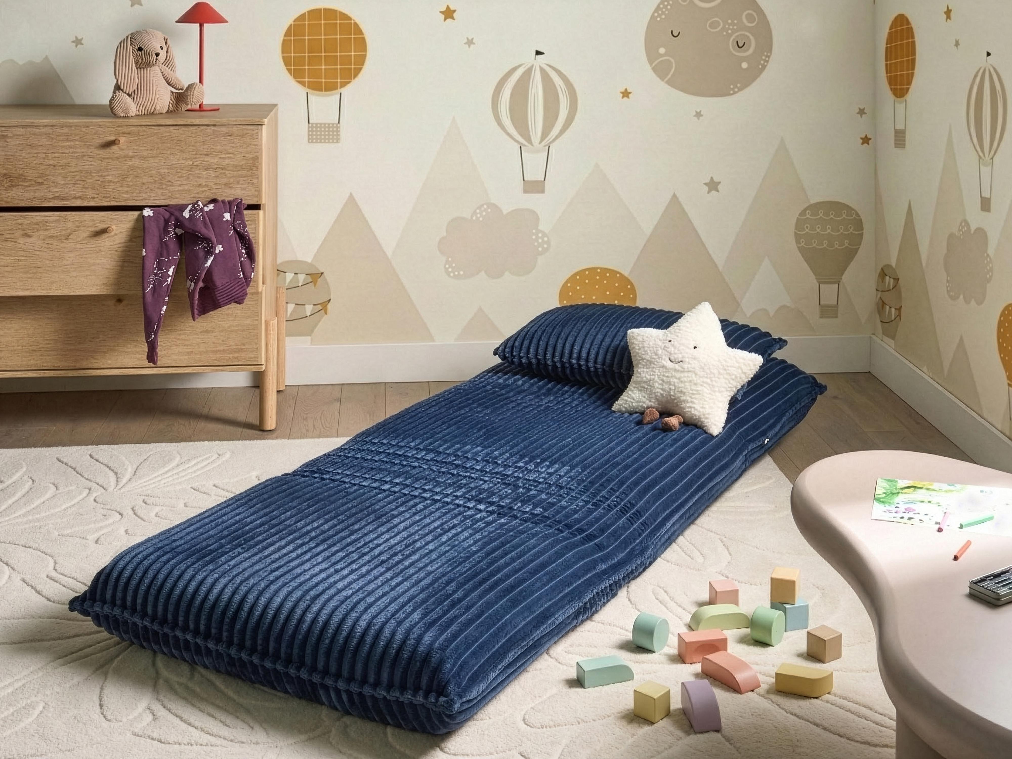 Eenpersoons slaapbank LYSEKIL Corduroy Blauw