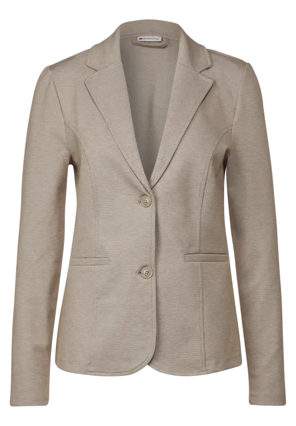 Basic Piqué Blazer - spring sand melange