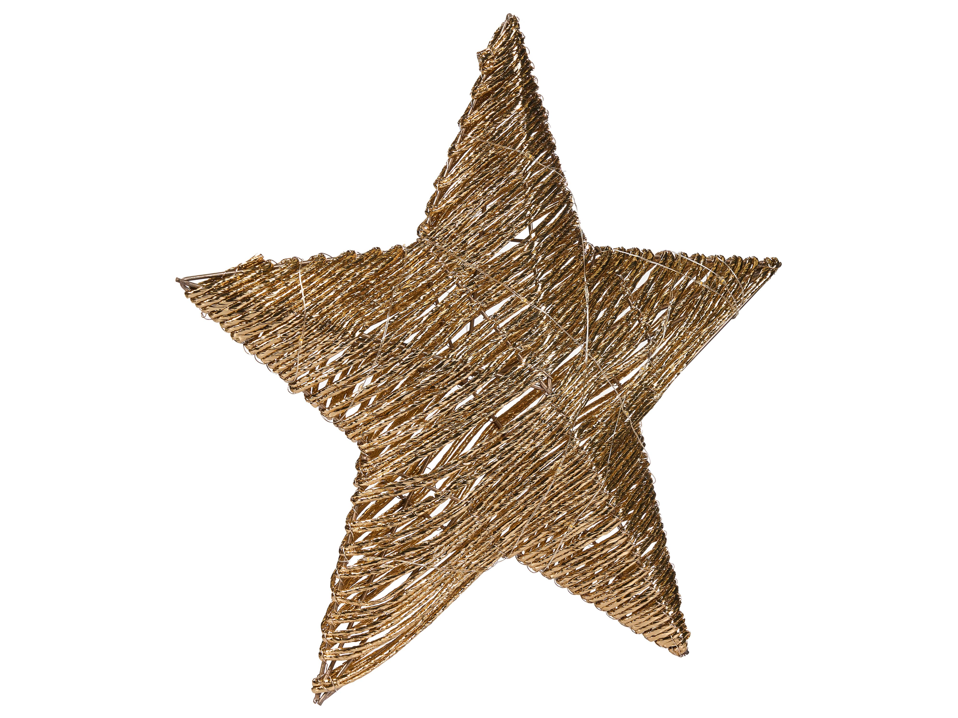 Set van 2 kerstdecoraties LED HAMPEN Ster 24/30 cm Goud