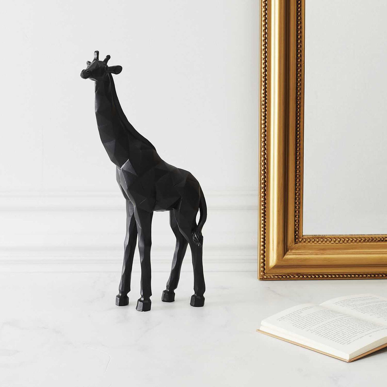 Home Deco Factory Girafe Origami noire - 19x40x8.5 cm
