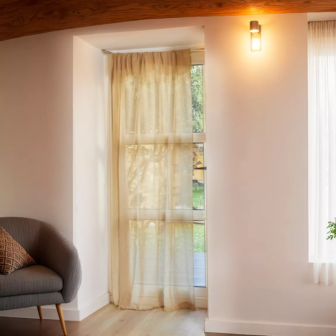 Rideau de porte tissé (135 x 225 cm) Natural Taupe