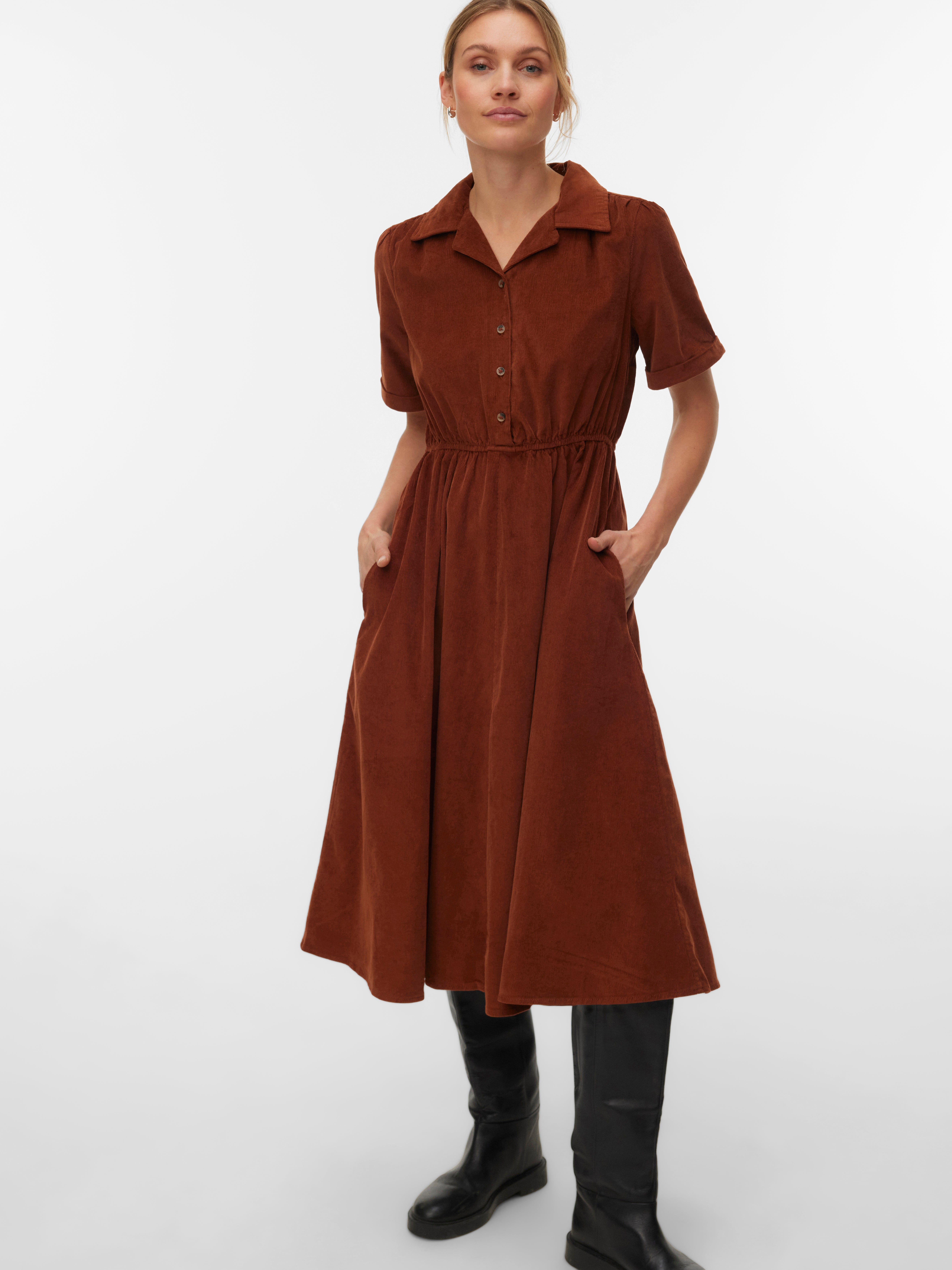 VMRAY Corduroy Midi-jurk