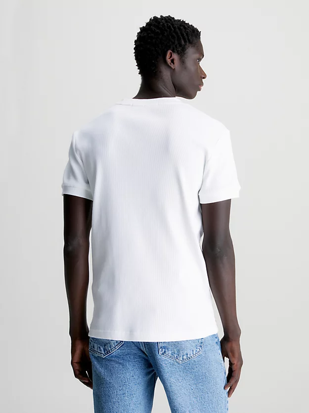 Camiseta de algodão canelado slim