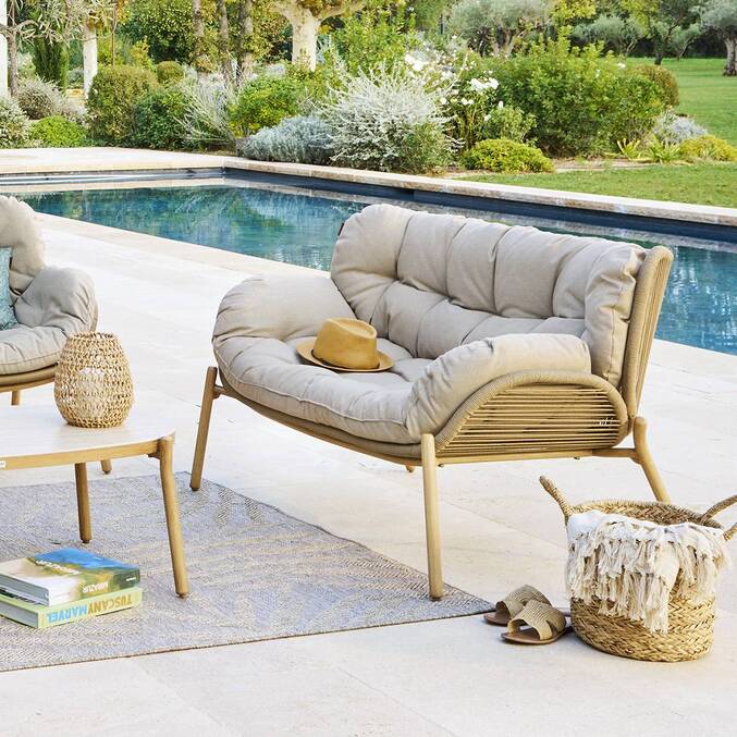 Canapé de jardin MELOANE Beige