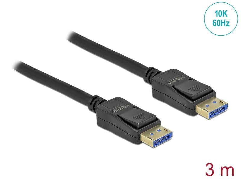Delock Kabel 10K 60Hz, 54Gbps DisplayPort - DisplayPort, 3 Delock DisplayPort Kabel 10K 60 Hz 54 Gbps 3 m