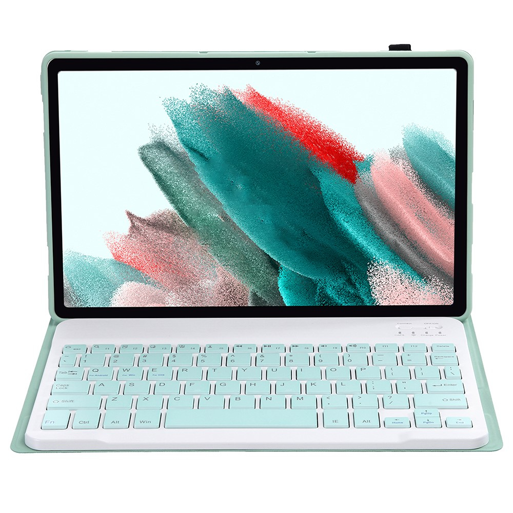 Samsung Galaxy Tab A8 10.5 (2021) Leder Tasche Magnet Bluetooth Tastatur Abnehmbar (QWERTY) - Türkis