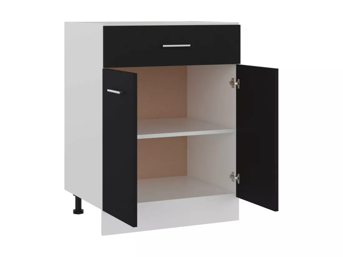 Meuble bas de cuisine Noir 60x46x81,5