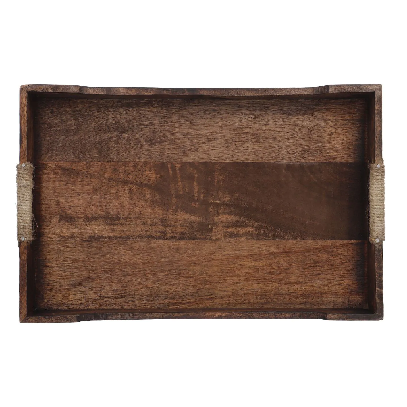 Tablett mit Seilgriff, braun, 45.5 x 30 cm