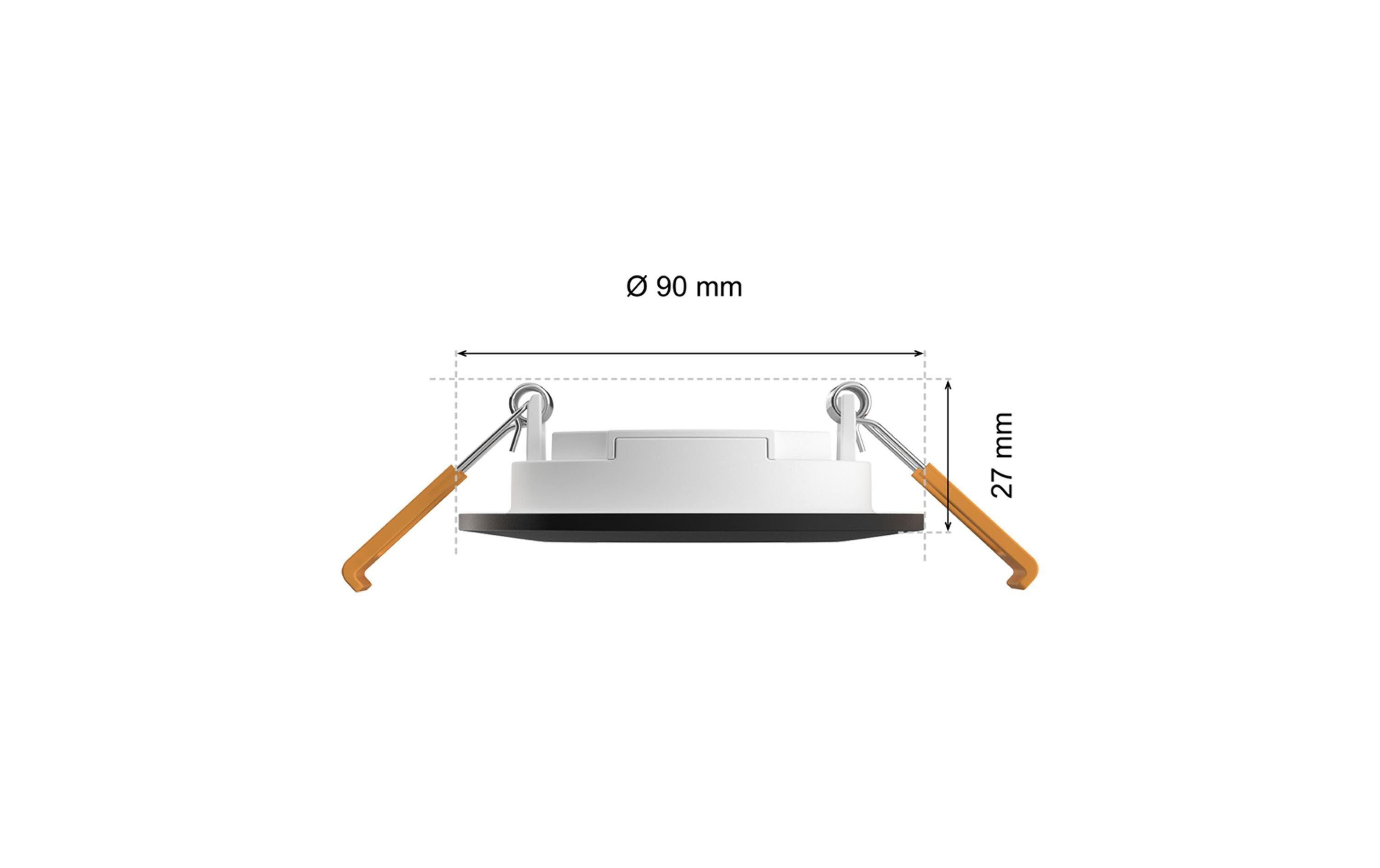 White & Color Ambiance Slim Recessed 90 mm 3er schwarz<br>Smarte Hue-Einbauleuchte