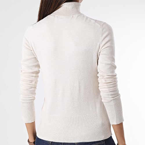 Pull Col Roulé Femme JJXX Ava Beige Chiné
