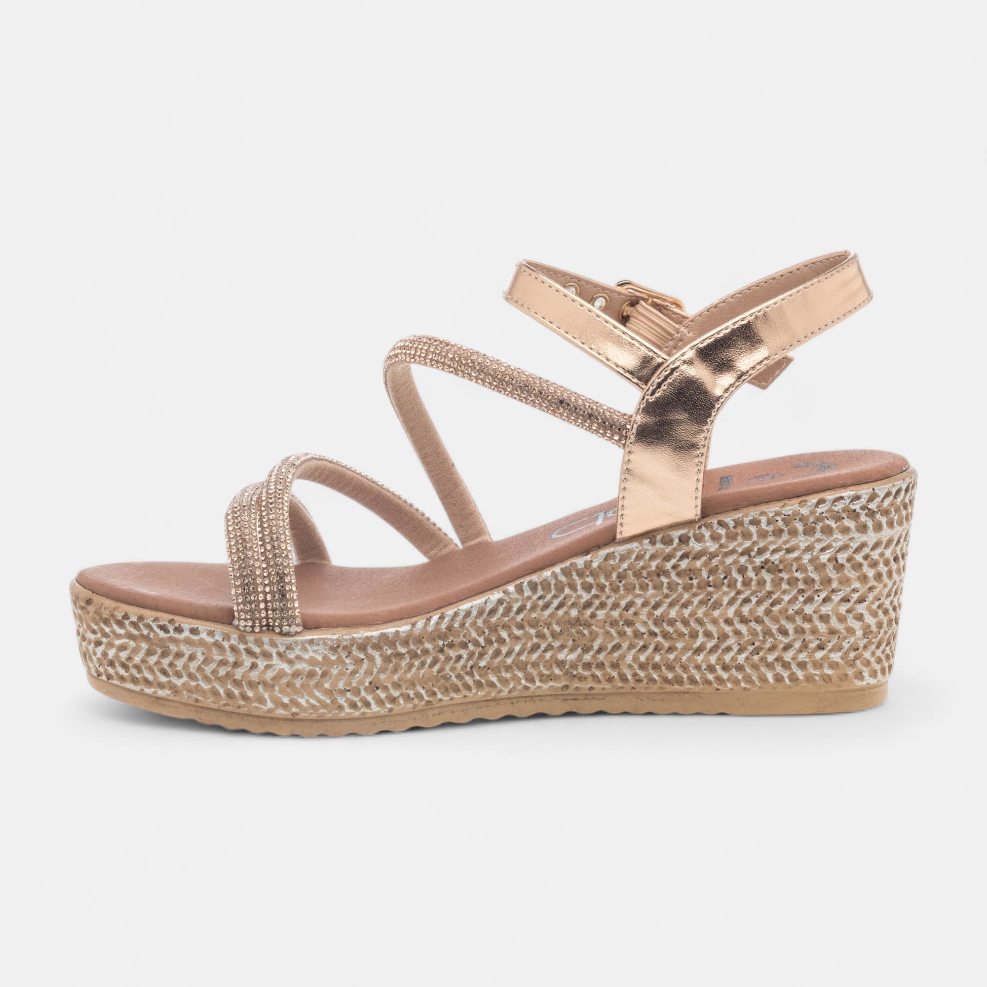 Nu-pieds à talon compensé Femme rose