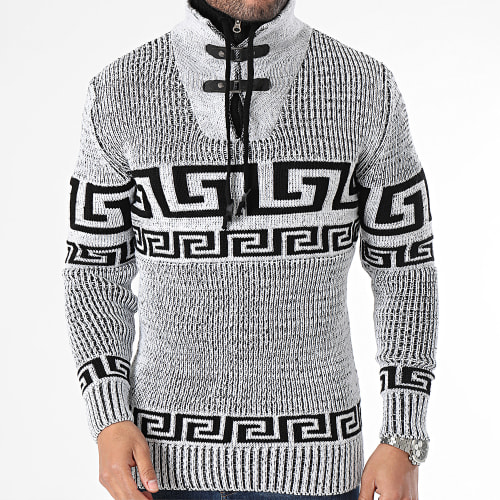 Pull Col Amplified Blanc Noir