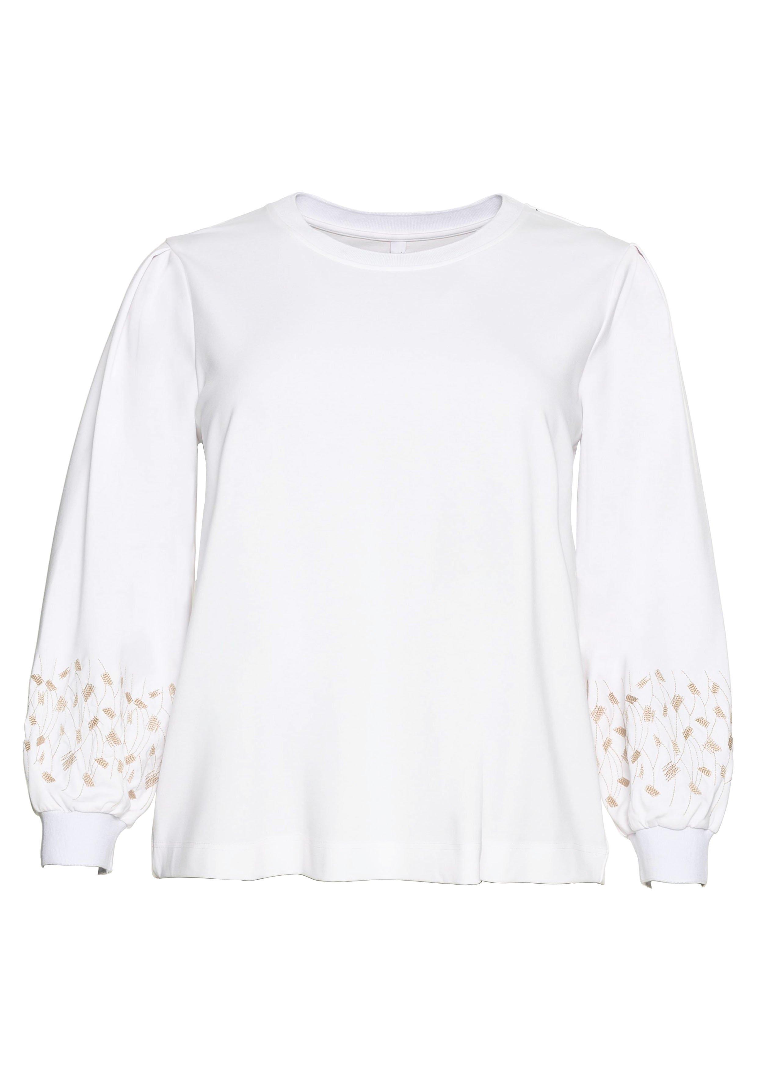 Langarmshirt mit Stickerei am Ärmel