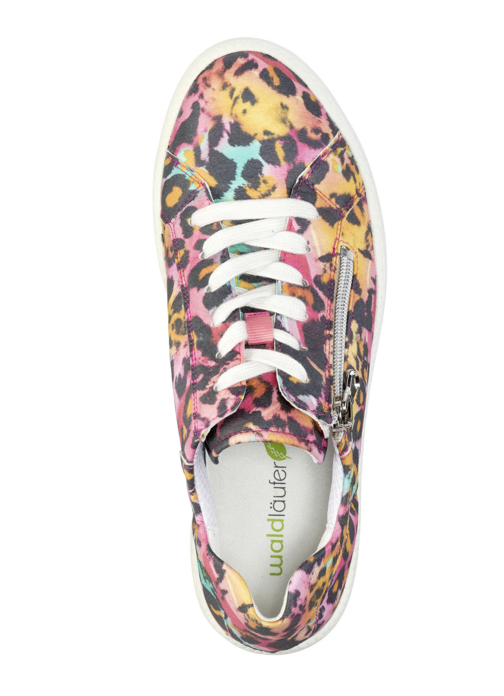 Waldläufer Sneaker mit Streuglitzer und Leo-Druck