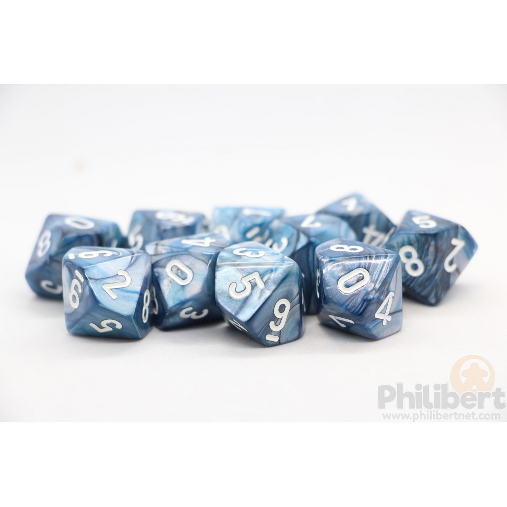 Set de 10 Dés 10 Faces Chessex : Lustrous