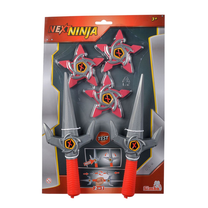 Next Ninja - Messer und Wurfsterne - rot