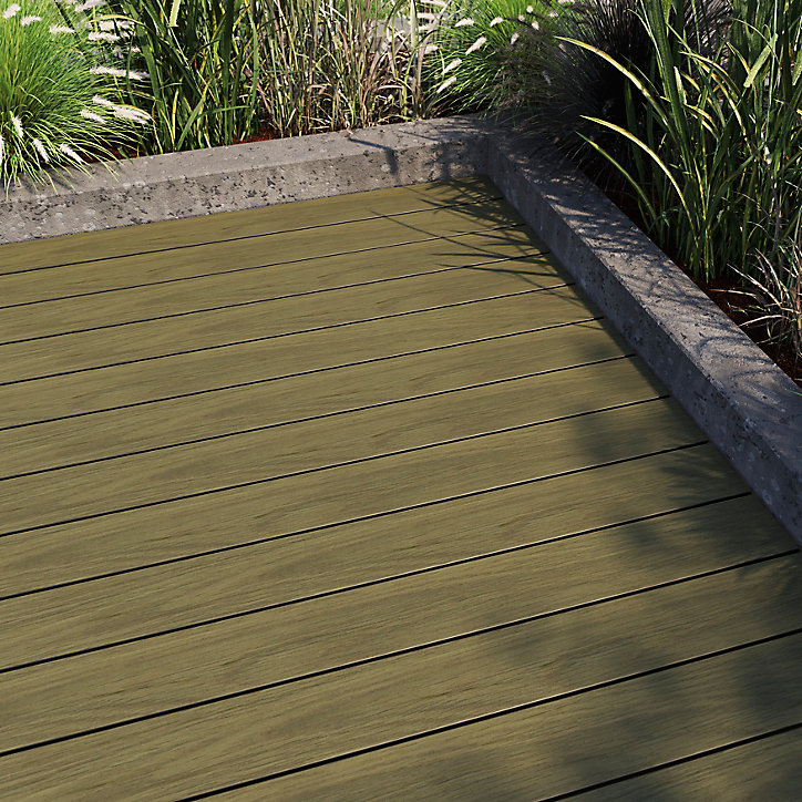 Lame de terrasse composite Areto coloris chêne L.200 x l.11,8 cm