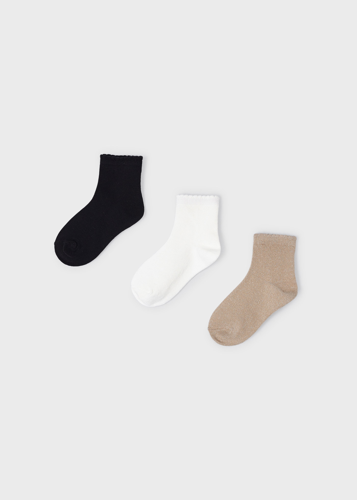 Conjunto de 3 meias de algodão orgânico para meninas