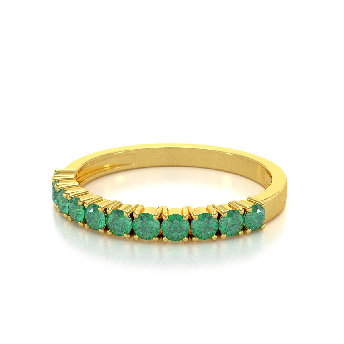 Bague ADEN Or 585 Jaune Emeraude 1.64grs