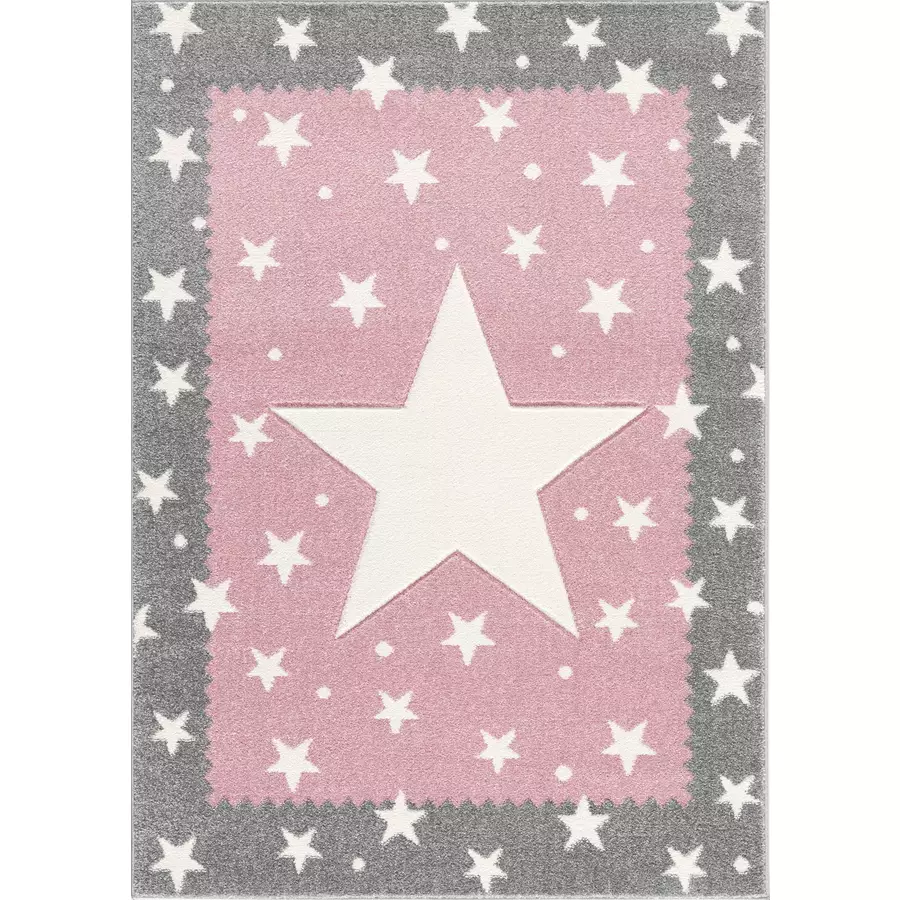 LIVONE Kinderteppich Kids love Rugs FANCY silbergraurosa 120x170cm