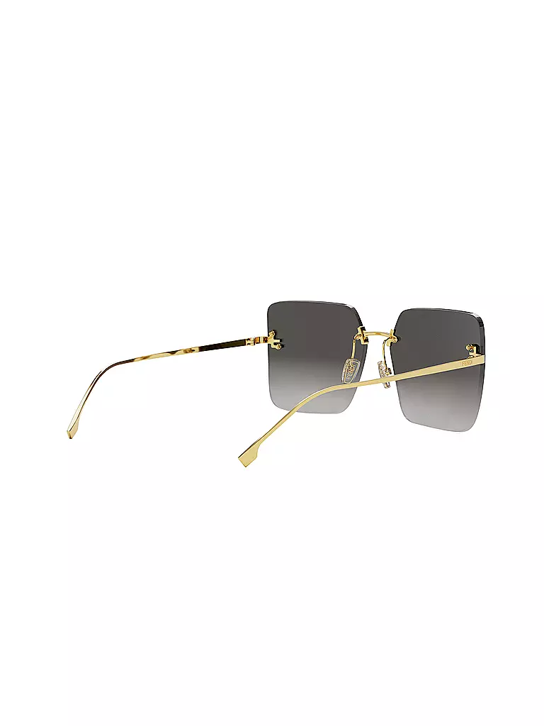 FENDI FENDI First Crystal goldene eckige Sonnenbrille gold