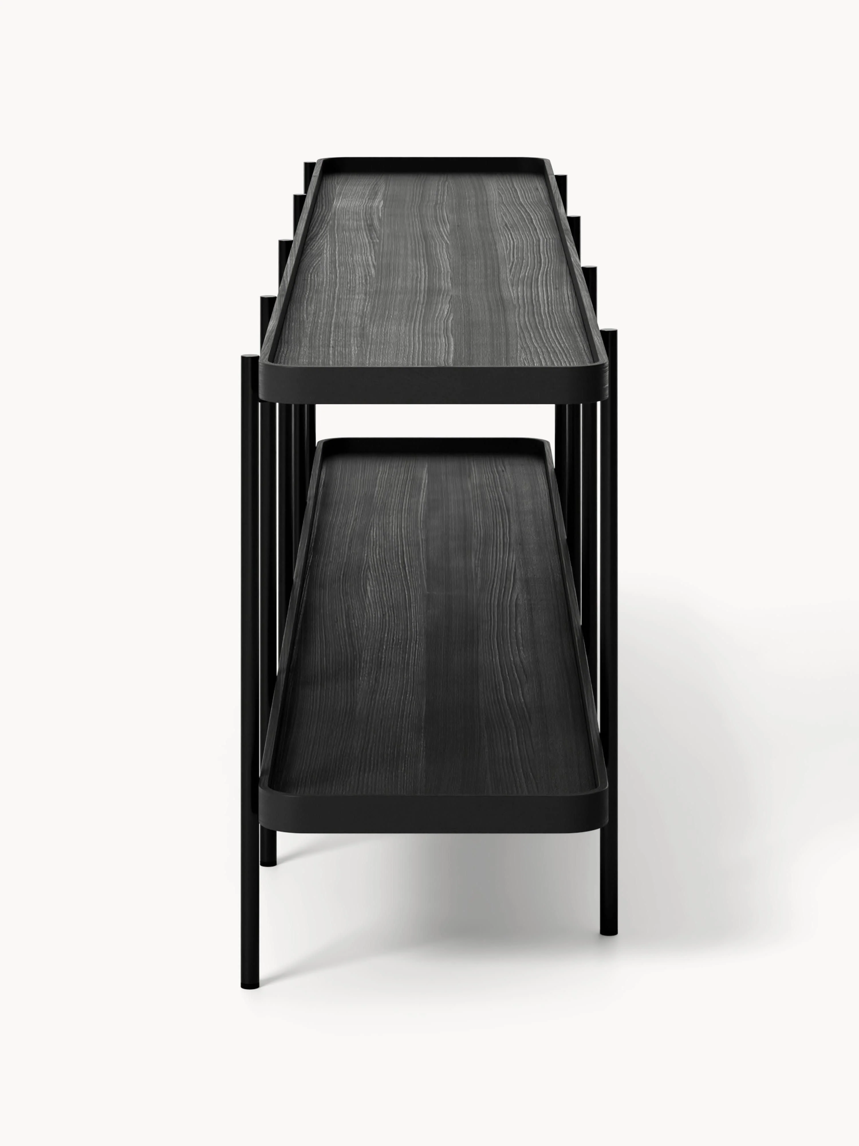 Lage houten wandkast Renee ZWART 2