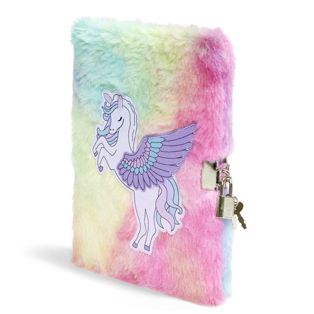 Carnet de note aspect peluche 14,8x21cm - 2 modèles licorne ou arc-en-ciel