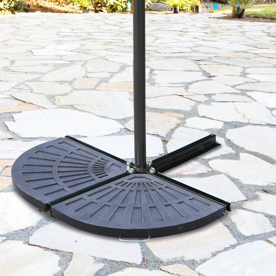 Outsunny Platten-Schirmständer mit Handgriff bronze