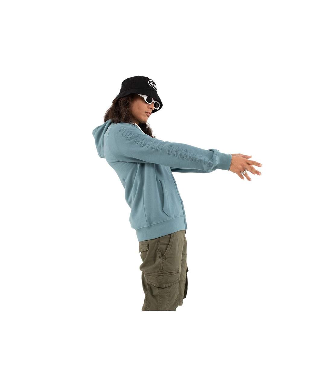 Sweat zippé avec capuche homme molletonné en coton Camp